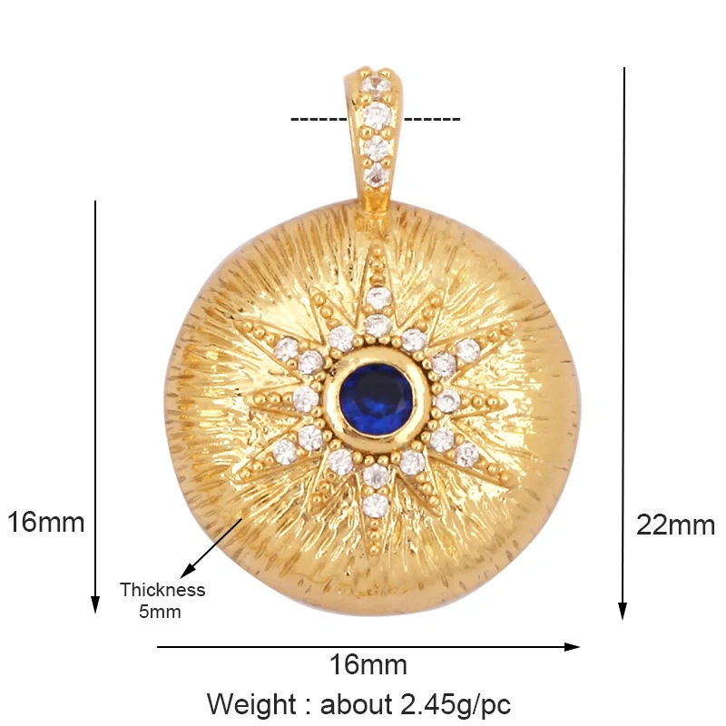 Classic Star Heart Flower Hand Geometry Shape Gemstone Jewelry Findings,Fashion 18k Gold Inlaid Zirconia Necklace  Supply L44