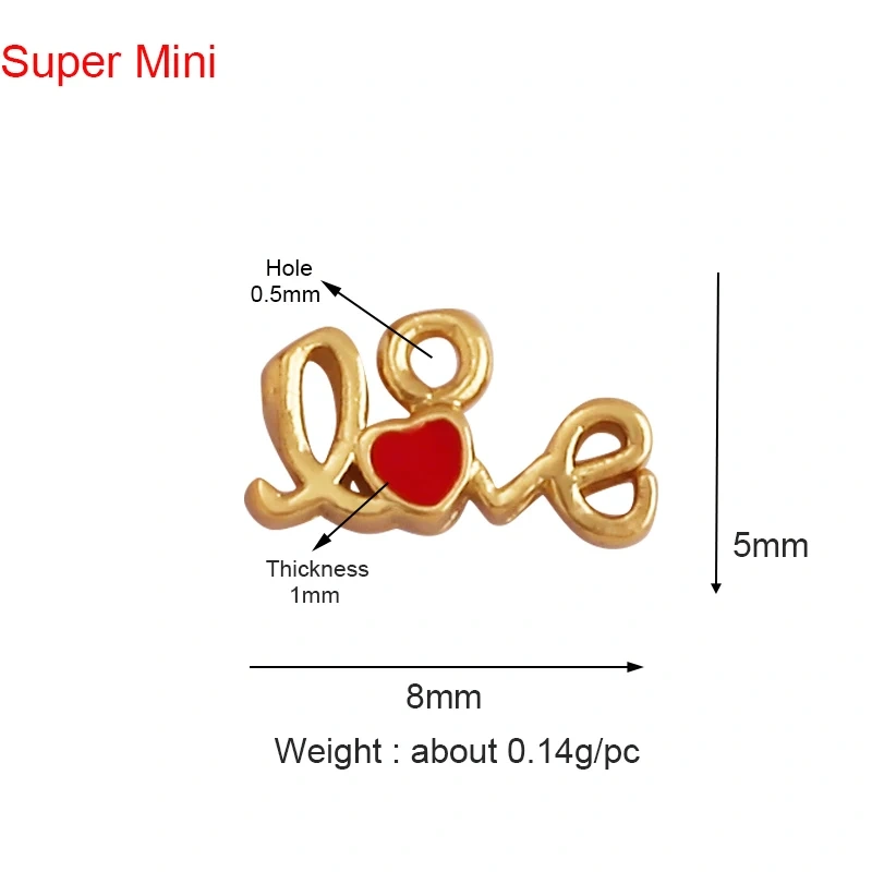 Super Mini Cute Love Heart Star Flower Leaf Fruits Charm Pendant,Cubic Zirconia Paved,Jewelry Necklace Bracelet Accessories L22