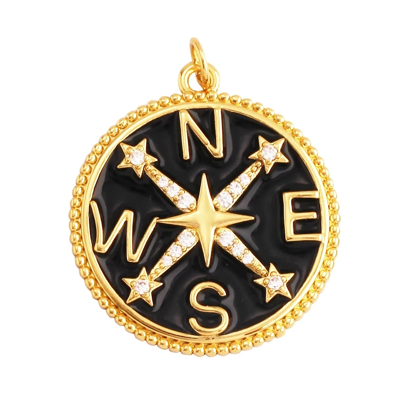 Shining Trendy Moon Star Space Celestial Compass Charm Pendant in Gold Colour , Jewelry Necklace Bracelet Making Supplies K31