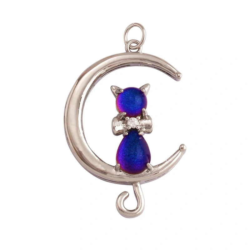 Cute Cat Love Heart Lantern Charm Pendant ,Fine Trendy 18K Gold Plated Jewelry Necklace Bracelet Hand Making Supplies L22