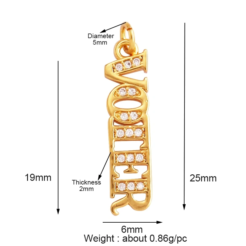 Fine Fashion Inlaid Zirconia LOVE HAPPY LUCKY Letter Charm Pendant,Trendy Jewelry Necklace Accessories Hand Making Supplies M22 K33