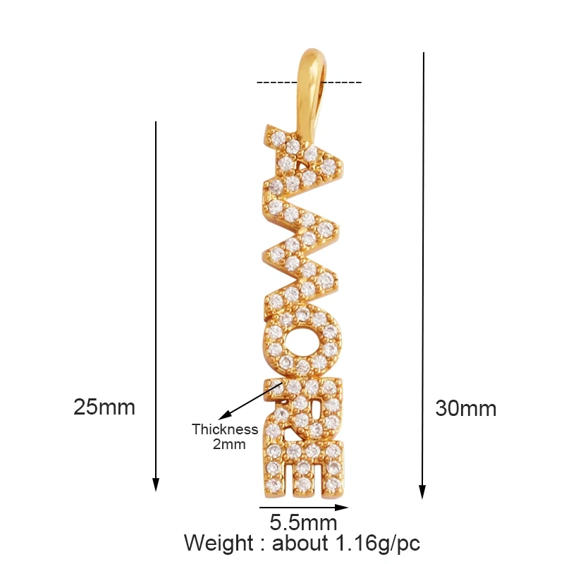 New Fine LOVE KISS BABY ANGEL DEAR MAMA LUCKY Letter Charm Pendant Jewelry, Trendy Necklace Accessories Hand Making Supply M22