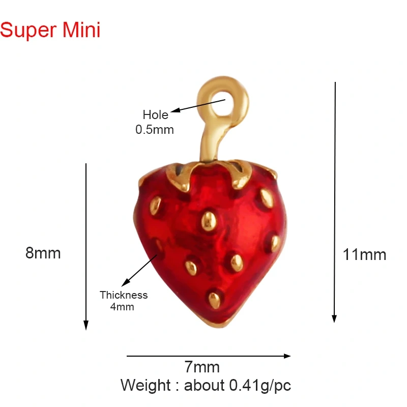 Super Mini Cute Love Heart Star Flower Leaf Fruits Charm Pendant,Cubic Zirconia Paved,Jewelry Necklace Bracelet Accessories L22