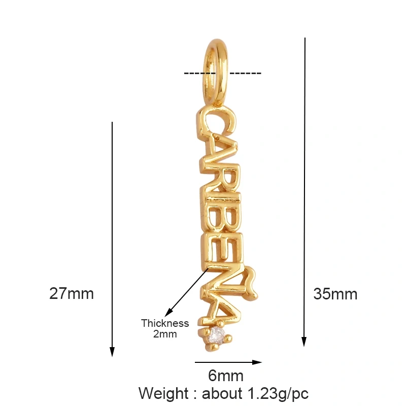 Fine Fashion Inlaid Zirconia LOVE HAPPY LUCKY Letter Charm Pendant,Trendy Jewelry Necklace Accessories Hand Making Supplies M22 K33