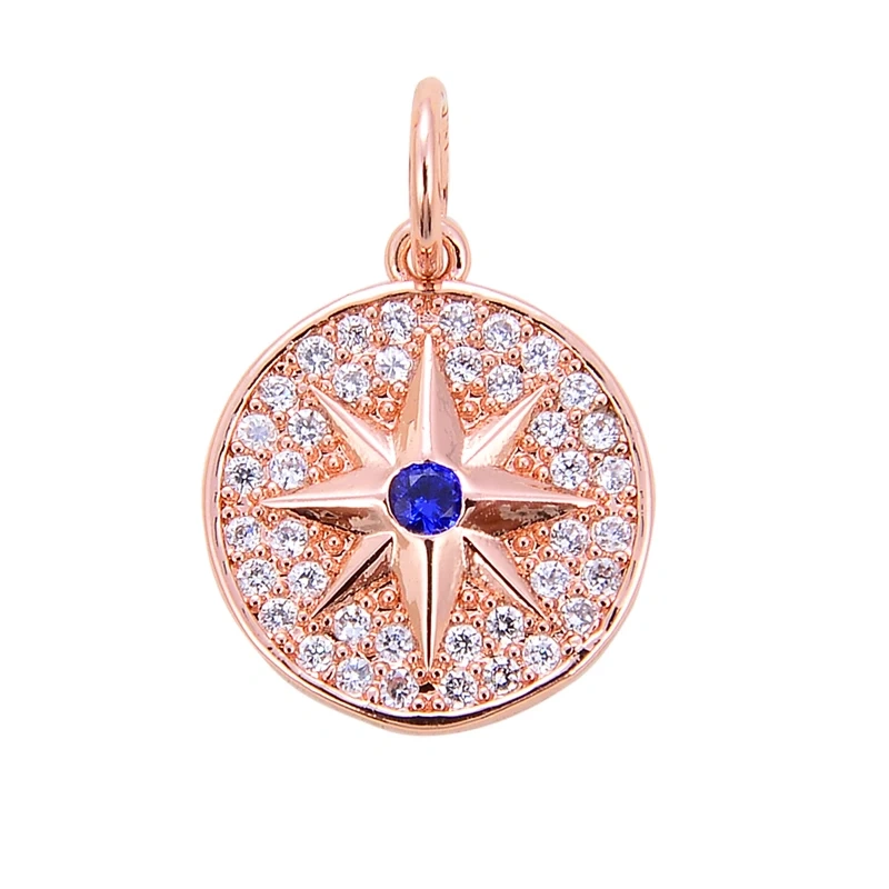 Shining Trendy Moon Star Space Celestial Compass Charm Pendant in Gold Colour , Jewelry Necklace Bracelet Making Supplies K31