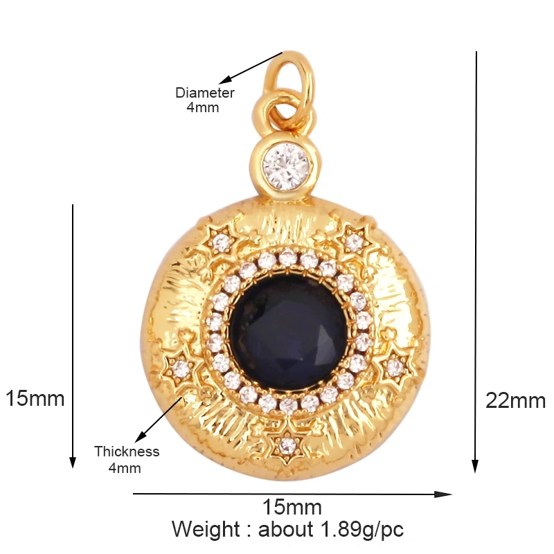 Classic Star Heart Flower Hand Geometry Shape Gemstone Jewelry Findings,Fashion 18k Gold Inlaid Zirconia Necklace  Supply L44