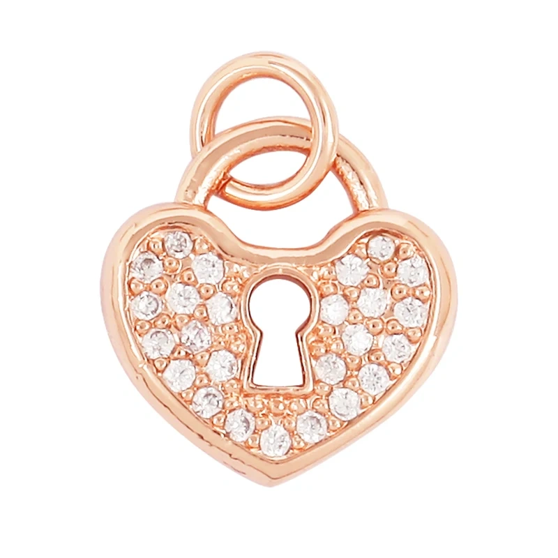 Lock CZ Mini Charm, 18K Real Gold Plated Colour,Necklace Bracelet Pendant for Handmade Handmaking DIY Jewelry Supplies L75