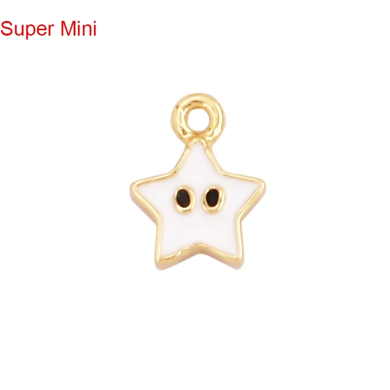 Super Mini Cute Love Heart Star Flower Leaf Fruits Charm Pendant,Cubic Zirconia Paved,Jewelry Necklace Bracelet Accessories L22