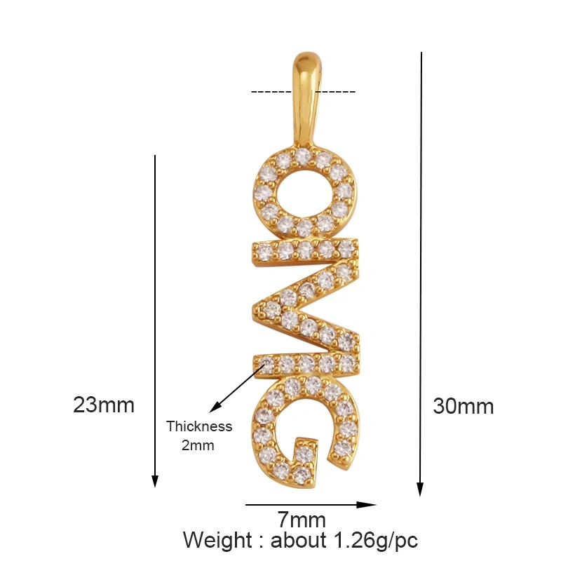 New Fine LOVE KISS BABY ANGEL DEAR MAMA LUCKY Letter Charm Pendant Jewelry, Trendy Necklace Accessories Hand Making Supply K50