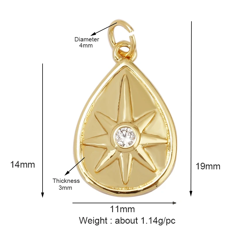 Shining Trendy Moon Star Space Celestial Compass Charm Pendant in Gold Colour , Jewelry Necklace Bracelet Making Supplies L42