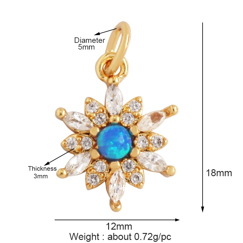 Pine Cone Lotus Coconut Tree Sun Flower Ginkgo Leaf  18K Gold Charm,Bracelet Earring Attachment  Jewelry Components Findings L44