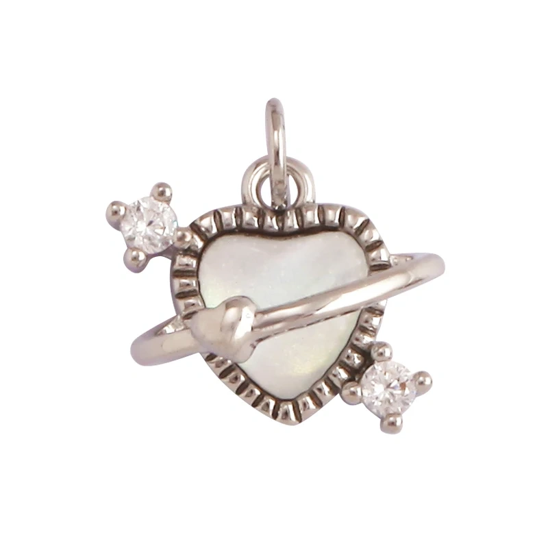 Fine Antique Style Love Heart Charm Pendant ,Classic18K Gold Plated Jewelry Necklace Bracelet Hand Making Supplies L22