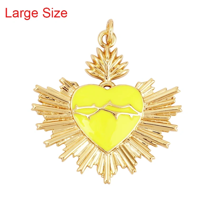 Colourful Enamel Heart Charm Neon Pink White Black Blue Pendant Oil Dropped , Real Gold Plated Colour for Necklace Bracelet K10