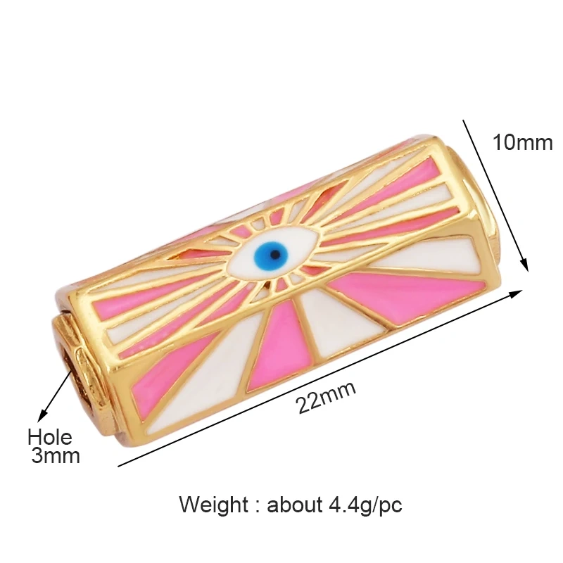 Love Amour Star Life Wild Evil Eye beads Tube, Metal Brass Based , Spacor beads , Bead knotting supplies , men's bead