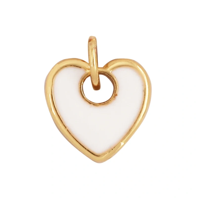 Fashion Colourful Enamel Dripping Oil Love Heart Charm Pendant,Cute 18K Gold Zircon Mix Style Jewelry Necklace Accessories L26