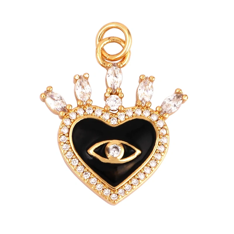 Palace Heart Enamel Charm Neon Pink Orange Turquoise Red Pendant Oil Dropped,Gold Plated Colour,Necklace Bracelet Pendant M82