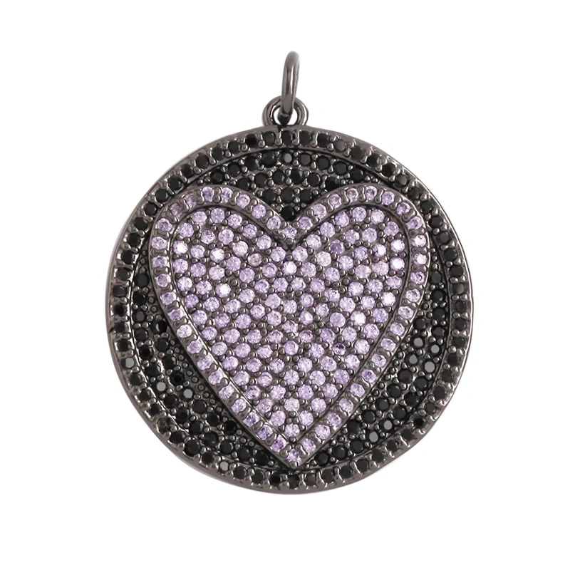 Acred Sacred Red Heart Charm Mexico Victorian Love Zircon Pendant,Christian 18K Real Gold Plated for Jewelry Making Supplies L26