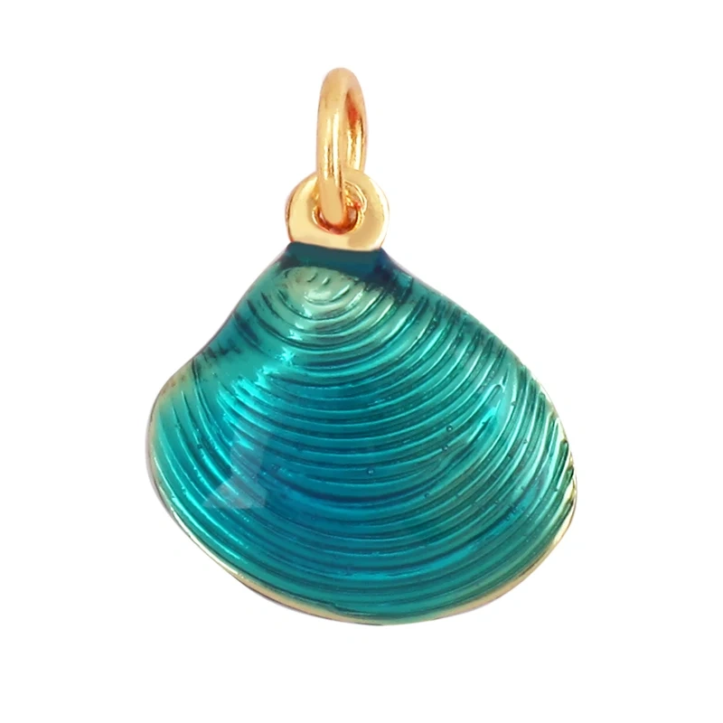 New Multicolor Enamel Pearl Scallop Starfish Seahorse Charm Necklace Pendant,Summer Beach Holiday Jewelry Components Supply L34