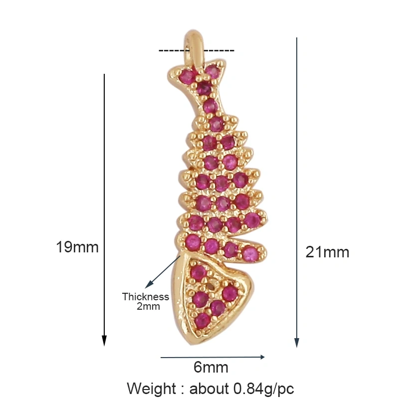 Blue Ocean Shell Animal Dolphin Tropical Fish Bone Seastar Shrimp Charm Pendant,18K Gold Plated Zircon Jewelry Findings L34