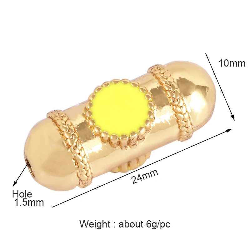 Love Amour Happy Dream Bullet hexagonal beads Tube, Spacor Enamel Metal Brass Based,Hand knotting Makding Supplies , men's bead