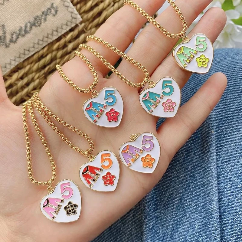 Glittery Pop Colourful Clothing Theme Heart Charms Pendant,Fashion Drop Oil Enamel Romantic Love Jewelry Necklace Accessory K10
