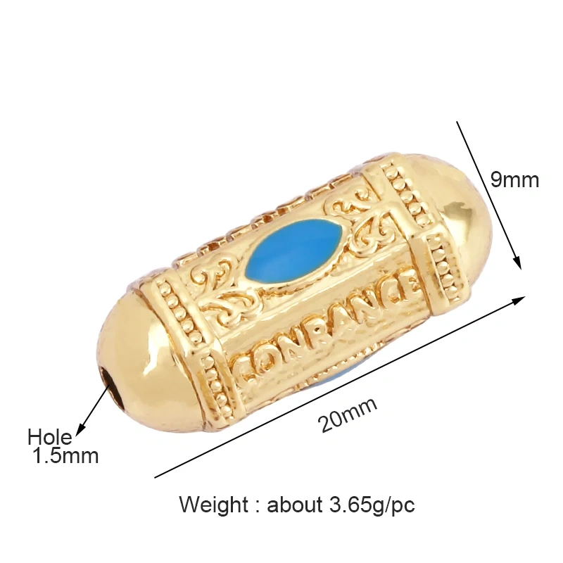 Love Amour Happy Dream Bullet hexagonal beads Tube, Spacor Enamel Metal Brass Based,Hand knotting Makding Supplies , men's bead