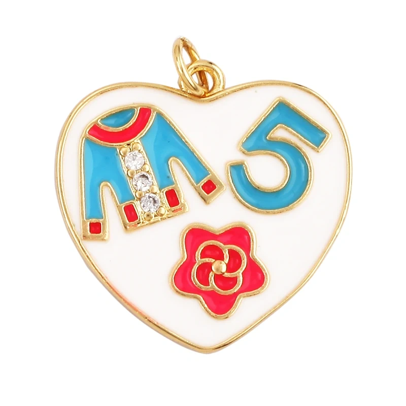 Glittery Pop Colourful Clothing Theme Heart Charms Pendant,Fashion Drop Oil Enamel Romantic Love Jewelry Necklace Accessory K10