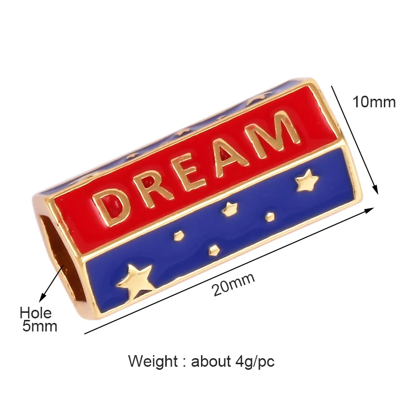Love Amour Happy Dream Bullet hexagonal beads Tube, Spacor Enamel Metal Brass Based,Hand knotting Makding Supplies , men's bead
