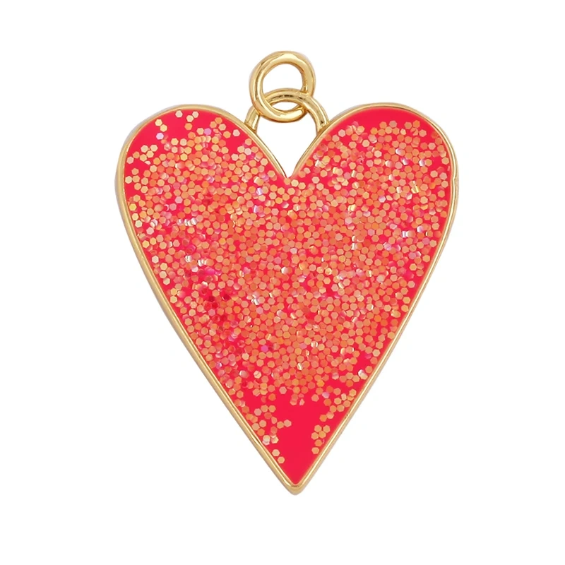 Glittery Pop Colourful Clothing Theme Heart Charms Pendant,Fashion Drop Oil Enamel Romantic Love Jewelry Necklace Accessory K10