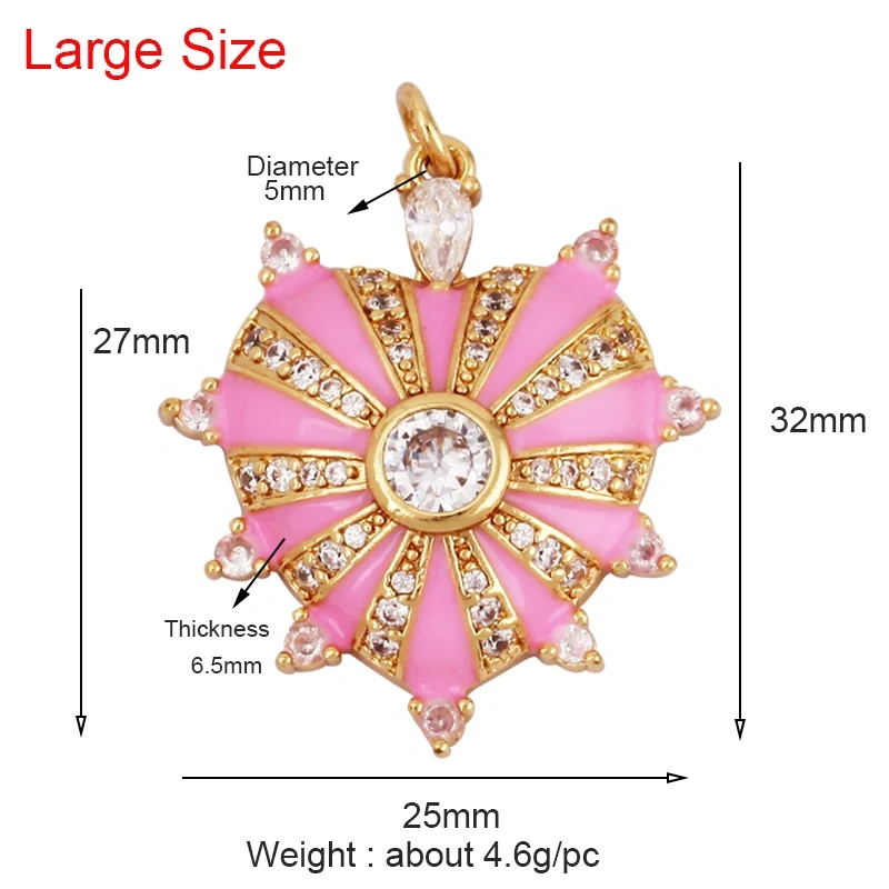 Acred Sacred Red Heart Charm Mexico Victorian Love Zircon Pendant,Christian 18K Real Gold Plated for Jewelry Making Supplies L26