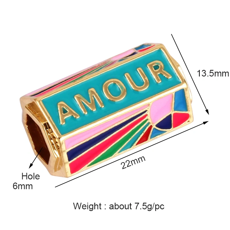 Love Amour Star Life Wild Evil Eye beads Tube, Metal Brass Based , Spacor beads , Bead knotting supplies , men's bead