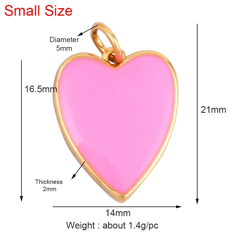 Colourful Enamel Heart Charm Neon Pink White Black Blue Pendant Oil Dropped , Real Gold Plated Colour for Necklace Bracelet K10