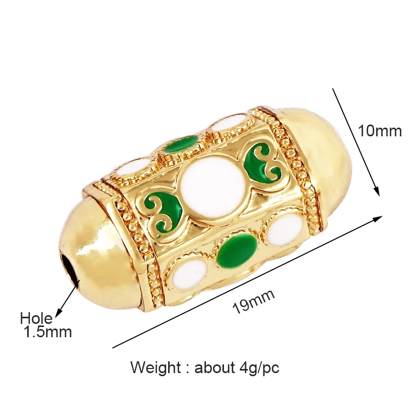 Love Amour Happy Dream Bullet hexagonal beads Tube, Spacor Enamel Metal Brass Based,Hand knotting Makding Supplies , men's bead