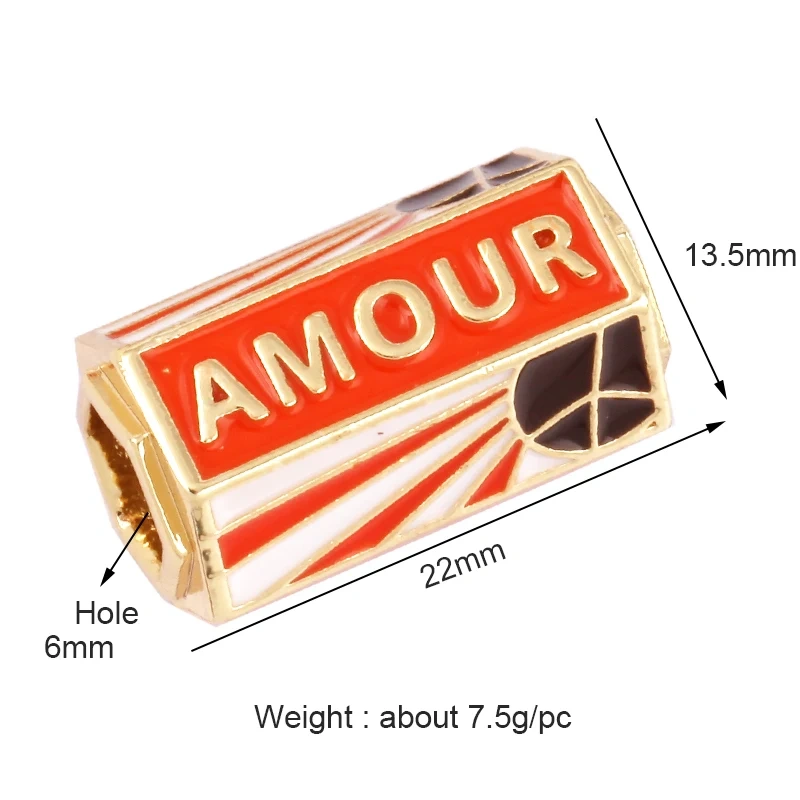 Love Amour Star Life Wild Evil Eye beads Tube, Metal Brass Based , Spacor beads , Bead knotting supplies , men's bead