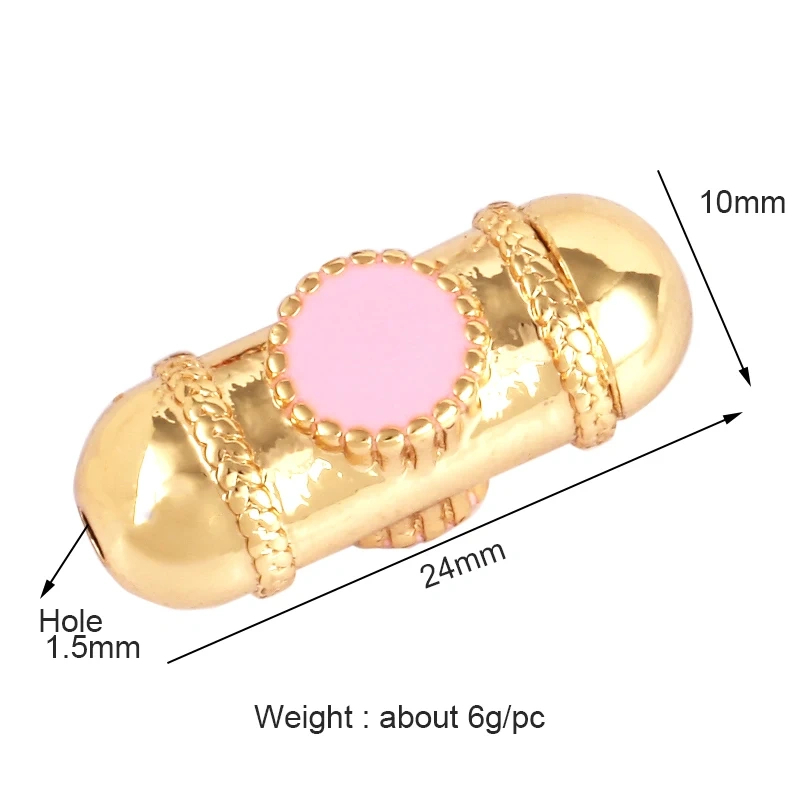 Love Amour Happy Dream Bullet hexagonal beads Tube, Spacor Enamel Metal Brass Based,Hand knotting Makding Supplies , men's bead