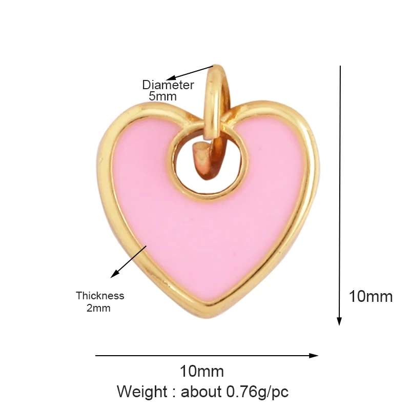 Fashion Colourful Enamel Dripping Oil Love Heart Charm Pendant,Cute 18K Gold Zircon Mix Style Jewelry Necklace Accessories L26