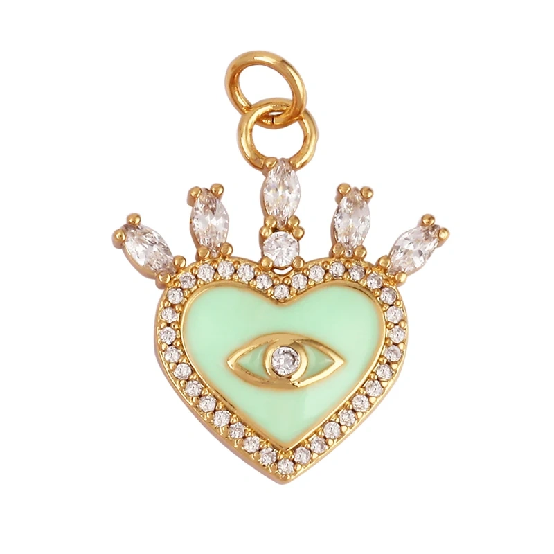 Palace Heart Enamel Charm Neon Pink Orange Turquoise Red Pendant Oil Dropped,Gold Plated Colour,Necklace Bracelet Pendant M82