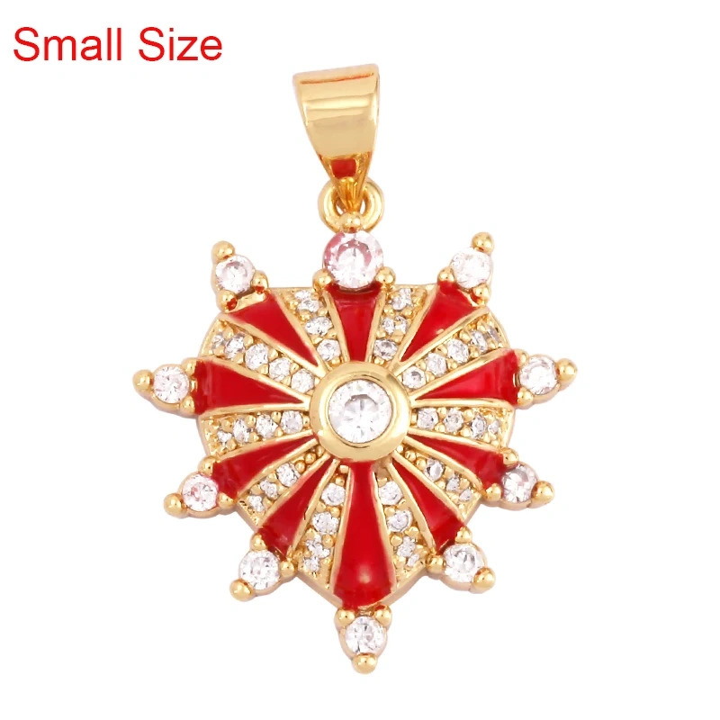 Palace Heart Enamel Charm Neon Pink Orange Turquoise Red Pendant Oil Dropped,Gold Plated Colour,Necklace Bracelet Pendant M82