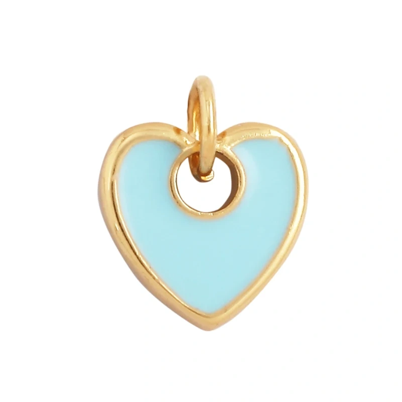 Fashion Colourful Enamel Dripping Oil Love Heart Charm Pendant,Cute 18K Gold Zircon Mix Style Jewelry Necklace Accessories L26