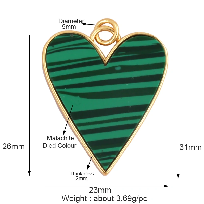 Fashion Elegant Love Heart Round Shape Natural Mother of Pearl Shell Agate Malachite Pendant Charm,DIY Necklace Accessories M30