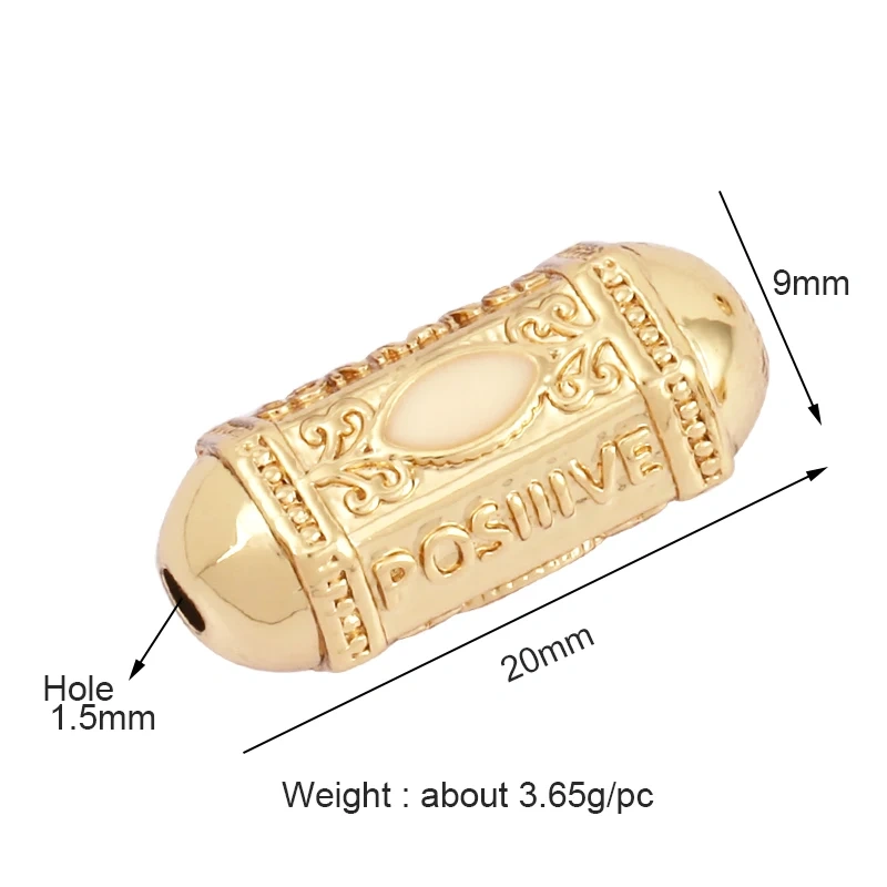 Love Amour Happy Dream Bullet hexagonal beads Tube, Spacor Enamel Metal Brass Based,Hand knotting Makding Supplies , men's bead