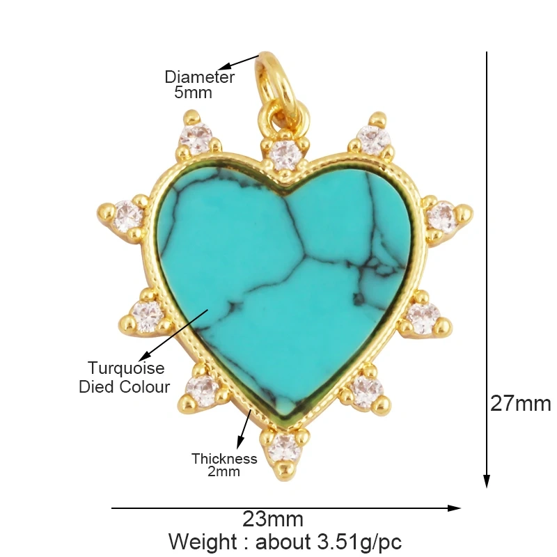 Fashion Elegant Love Heart Round Shape Natural Mother of Pearl Shell Agate Malachite Pendant Charm,DIY Necklace Accessories M30