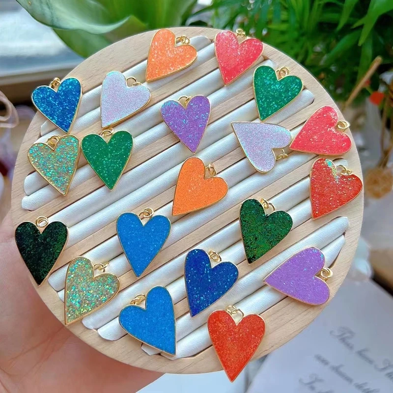 Glittery Pop Colourful Clothing Theme Heart Charms Pendant,Fashion Drop Oil Enamel Romantic Love Jewelry Necklace Accessory K10