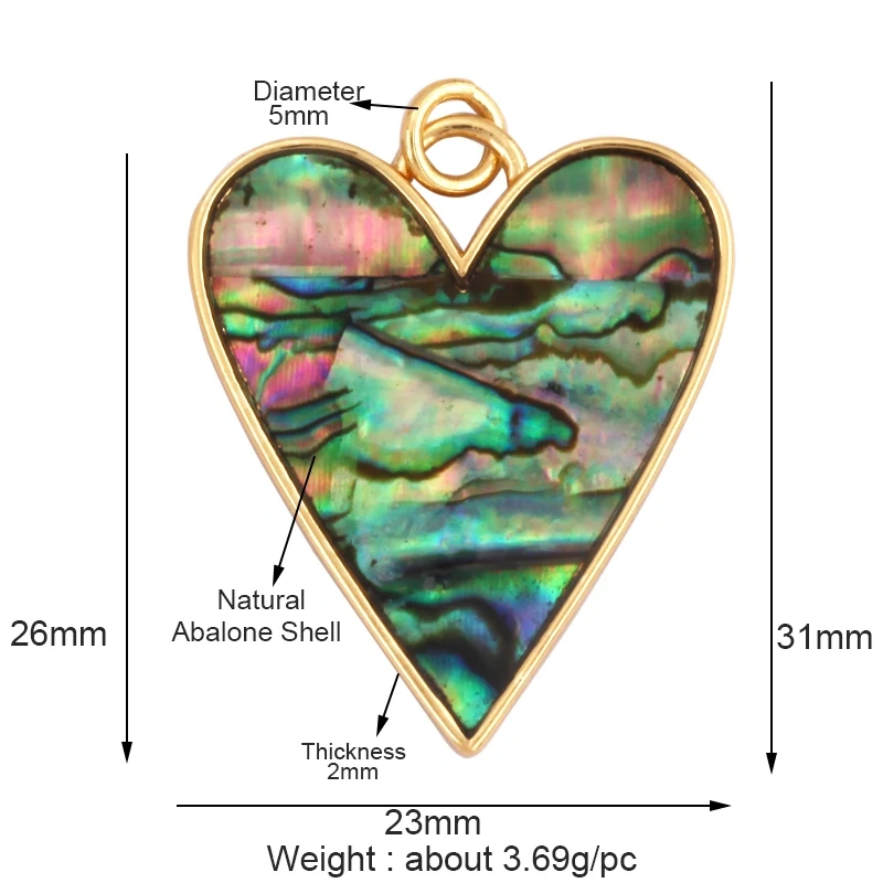 Fashion Elegant Love Heart Round Shape Natural Mother of Pearl Shell Agate Malachite Pendant Charm,DIY Necklace Accessories M30