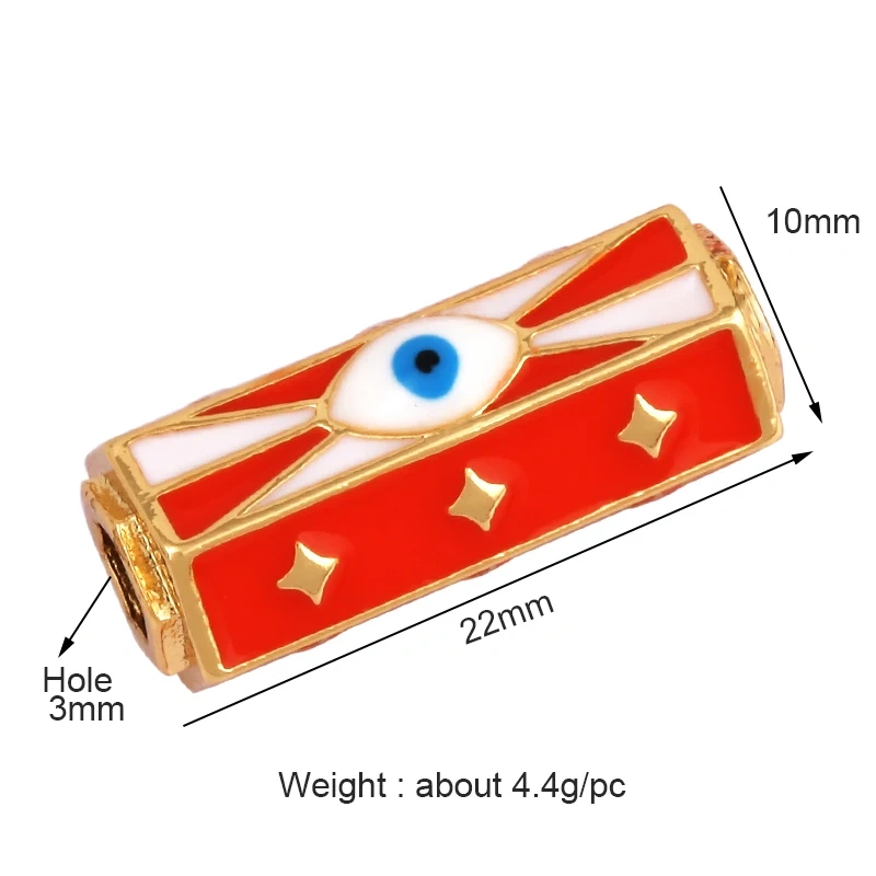 Love Amour Star Life Wild Evil Eye beads Tube, Metal Brass Based , Spacor beads , Bead knotting supplies , men's bead