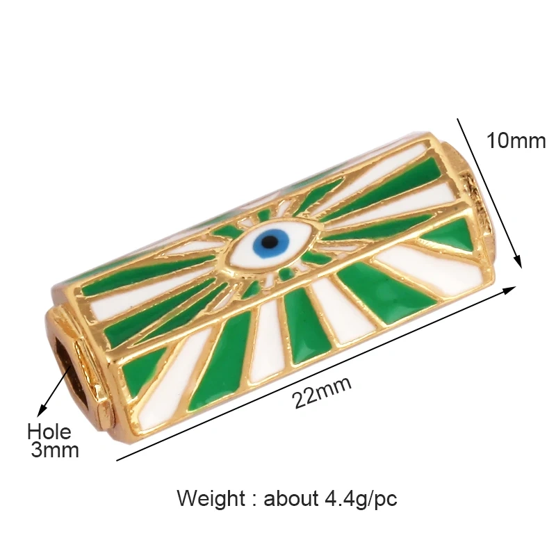 Love Amour Star Life Wild Evil Eye beads Tube, Metal Brass Based , Spacor beads , Bead knotting supplies , men's bead