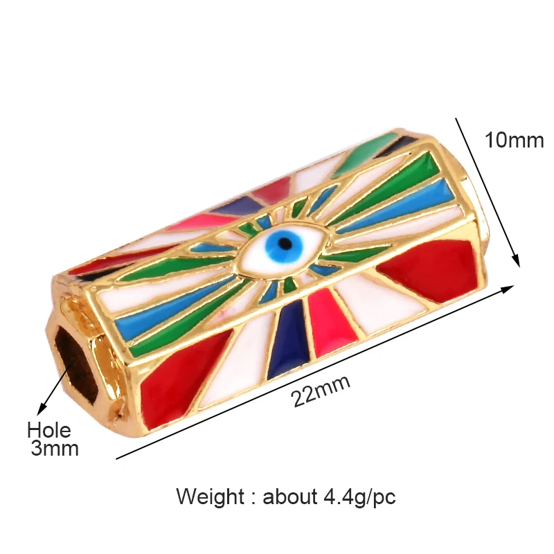 Love Amour Star Life Wild Evil Eye beads Tube, Metal Brass Based , Spacor beads , Bead knotting supplies , men's bead