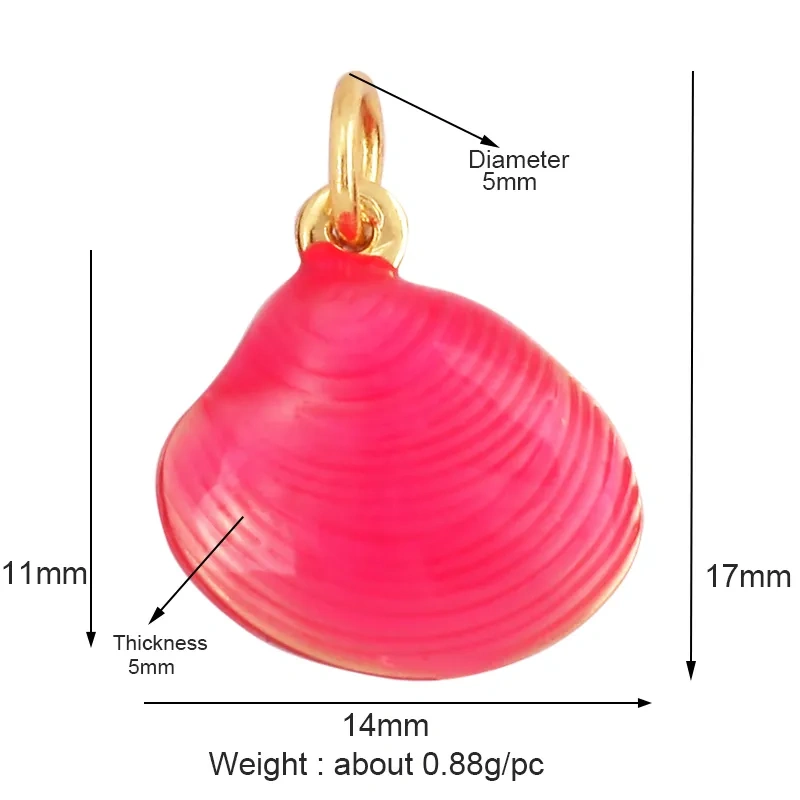 New Multicolor Enamel Pearl Scallop Starfish Seahorse Charm Necklace Pendant,Summer Beach Holiday Jewelry Components Supply L34