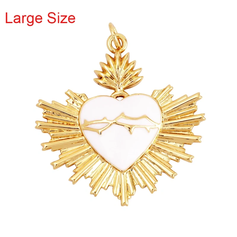 Colourful Enamel Heart Charm Neon Pink White Black Blue Pendant Oil Dropped , Real Gold Plated Colour for Necklace Bracelet K10