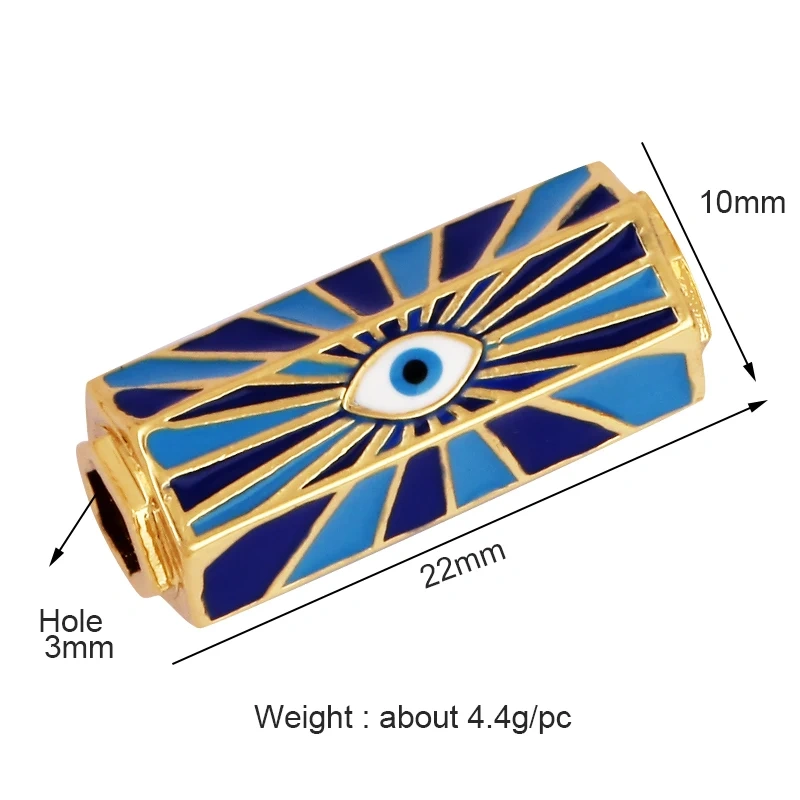 Love Amour Star Life Wild Evil Eye beads Tube, Metal Brass Based , Spacor beads , Bead knotting supplies , men's bead